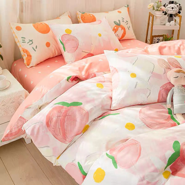 Cute Peach Bedding Set