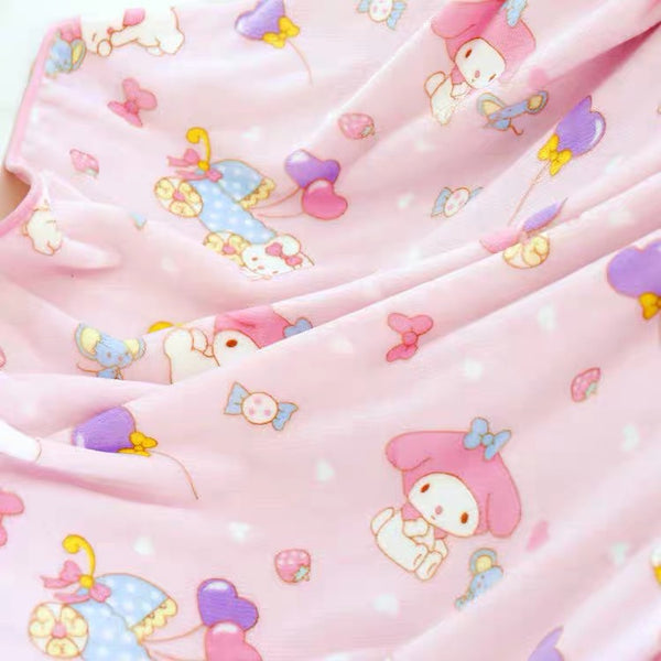 Pink Cartoon Blanket & Pillow Case