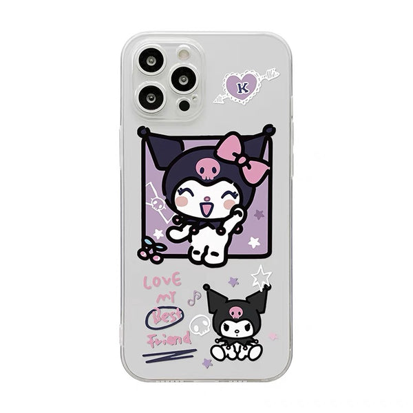 Happy Kuromi Phone Case For Iphone7/8/7/8plus/X/XS/XR/XSmax/11/11pro/11proMax/12/12pro/12mini/12proMax/13/14/13pro/14pro/14promax