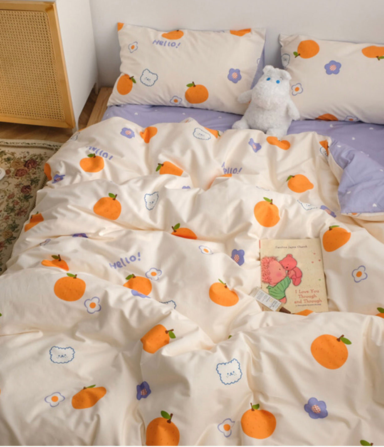 Orange Bear Bedding Set