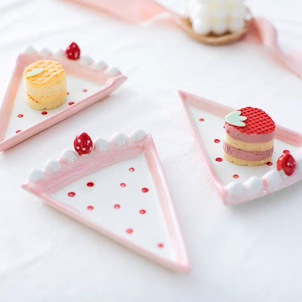 Cute Strawberry Cake Plate