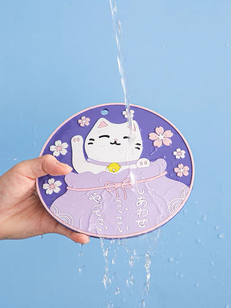 Sakura Cat Cup Mat