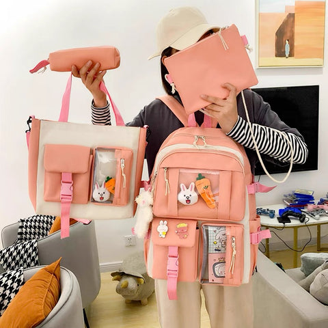 Kawaii Style Backpack Set