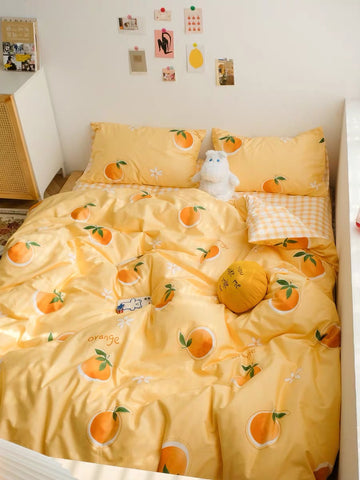 Cute Orange Bedding Set