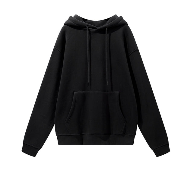 Satin Lined Hoodie Unisex-Black