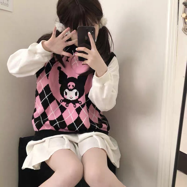 Cute Kuromi Knitted Vest