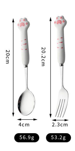 Kawaii Paw Spoon & Fork
