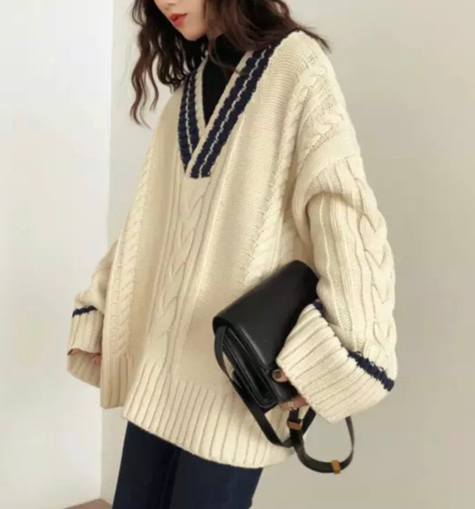 Harajuku V-collar Sweater – ivybycrafts