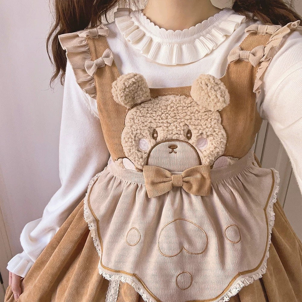 Cute Bear Suspender Dress ivybycrafts Cute Bear Suspender Dress ivybycrafts