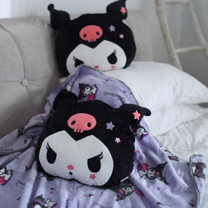 Kawaii Kuromi Pillow & Blanket