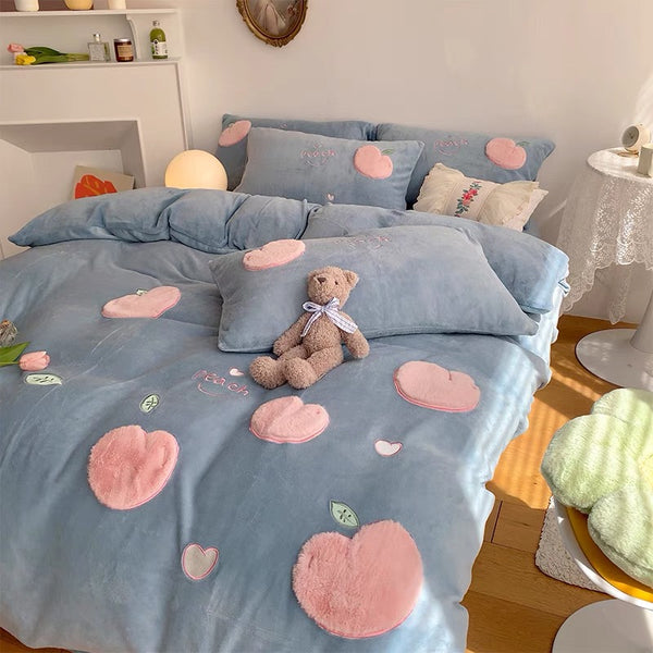 Lovely Peach Bedding Set