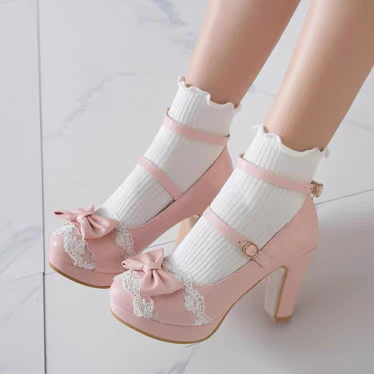 Bowknot Lolita High Heels Shoes