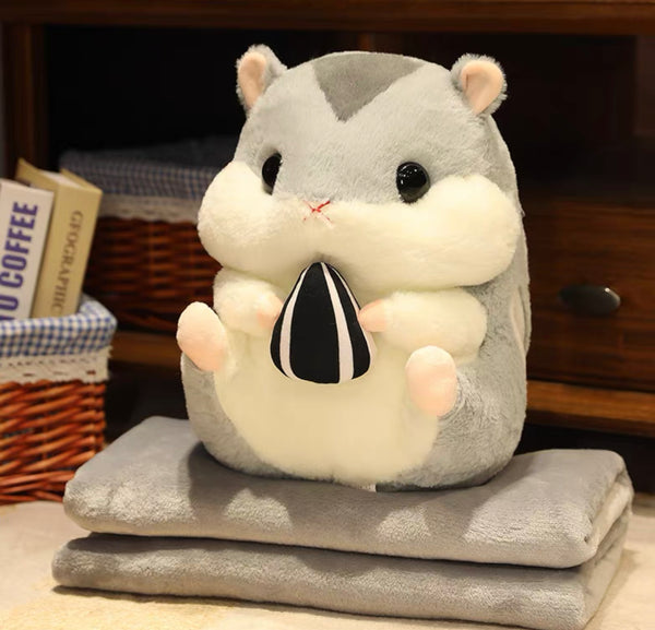 Kawaii Hamster Pillow & Blanket