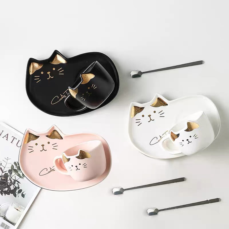 Kawaii Cat Mug Set