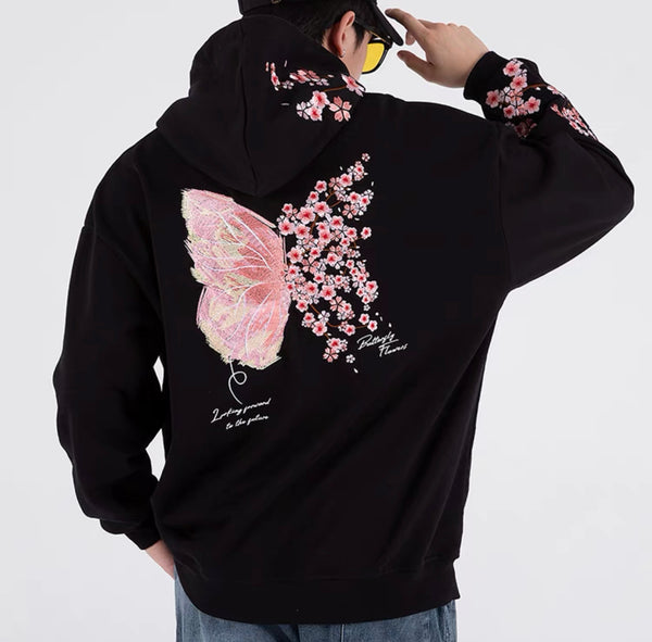 Cute Sakura Butterfly Hoodie