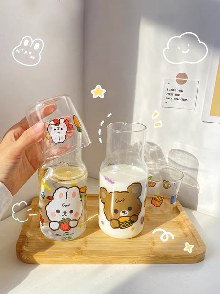 Cute Cartoon Drinking Bottle And Cup
