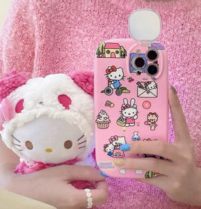 Happy Kitty Phone Case For IphoneX/XS/XR/Xs max/11/11Pro/11proMax/12/12proMax/12pro/13/13pro/13promax