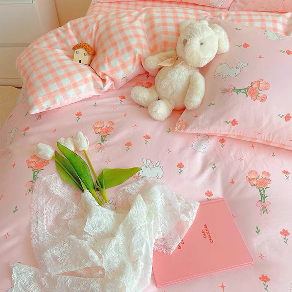 Rabbit And Flower Bedding Set