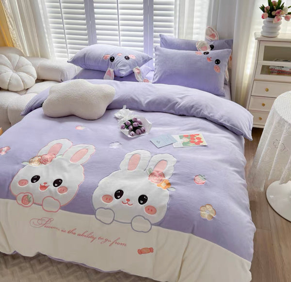 Kawaii Rabbit Bedding Set