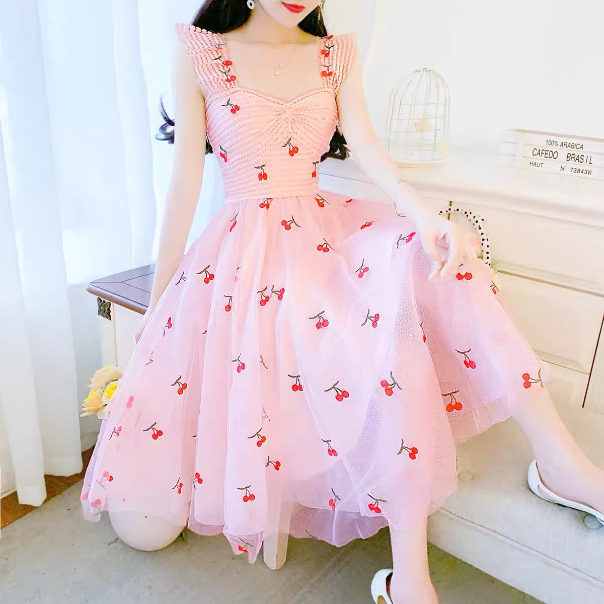 OMIGHTY cherry dress Lサイズ OMIGHTY cherry dress L size | eBay
