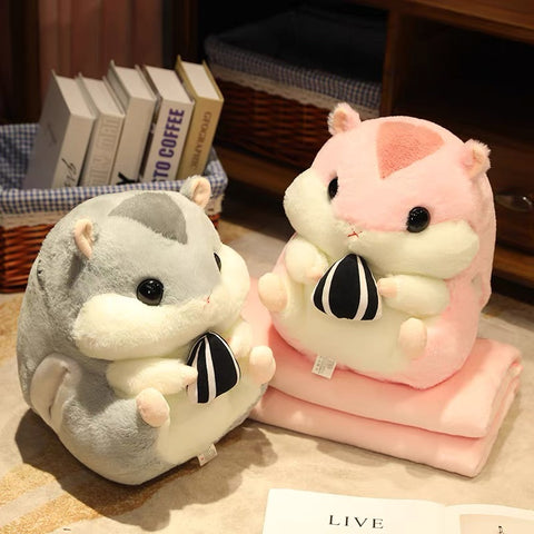 Kawaii Hamster Pillow & Blanket