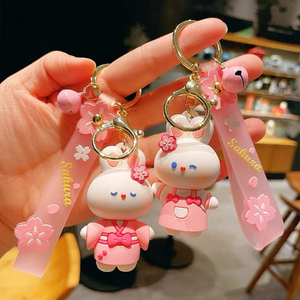 Sakura Rabbit Key Chain