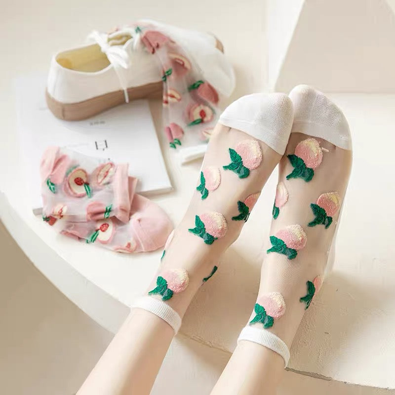 Cute Peach Socks