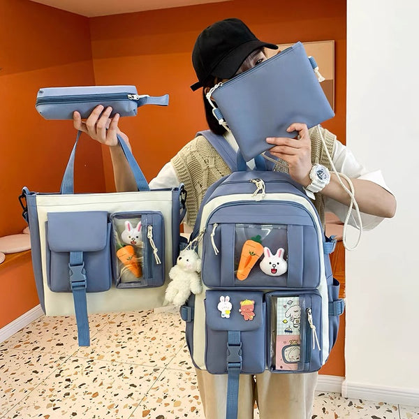 Kawaii Style Backpack Set