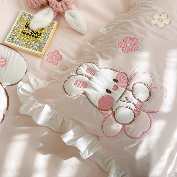 Flower And Rabbit Bedding Set