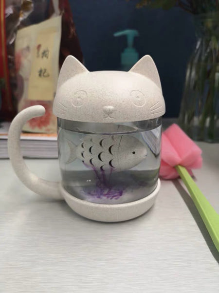 Cat And Fish Drinking Bottle
