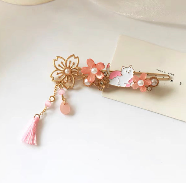 Sakura Cat Hair Clips