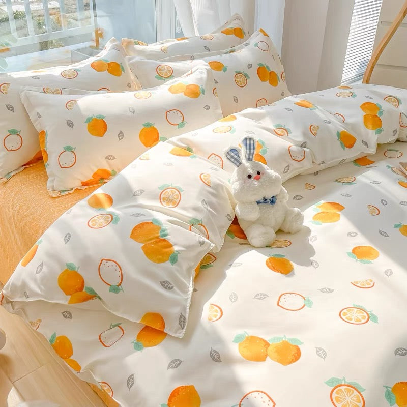 Cute Orange Bedding Set