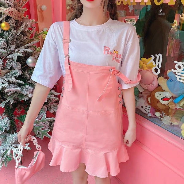 Pinky Suspender Skirt