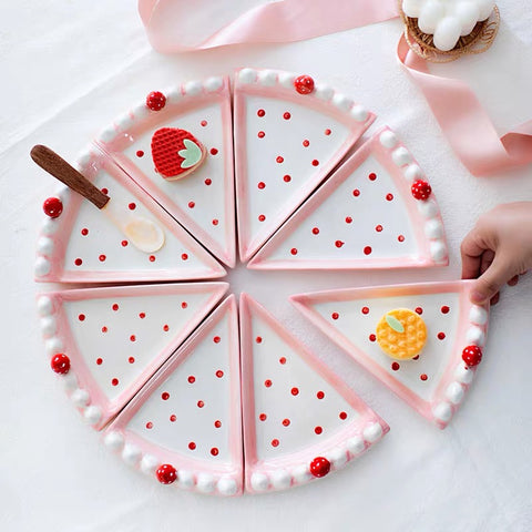 Cute Strawberry Cake Plate