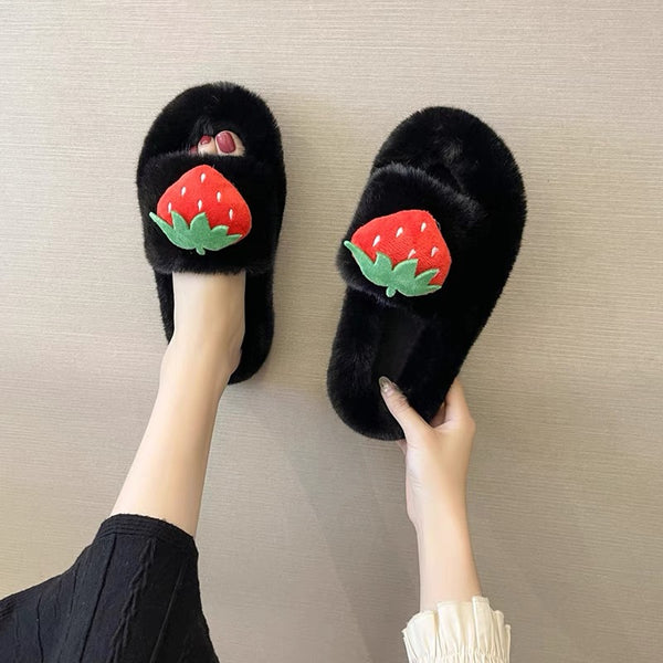 Soft Strawberry Slippers