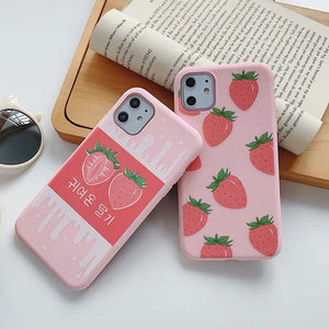 Strawberry Phone Case For Iphone6/6S/6P/7/7P/8/8plus/X/XS/XR/Xs max/11/11pro/11pro max