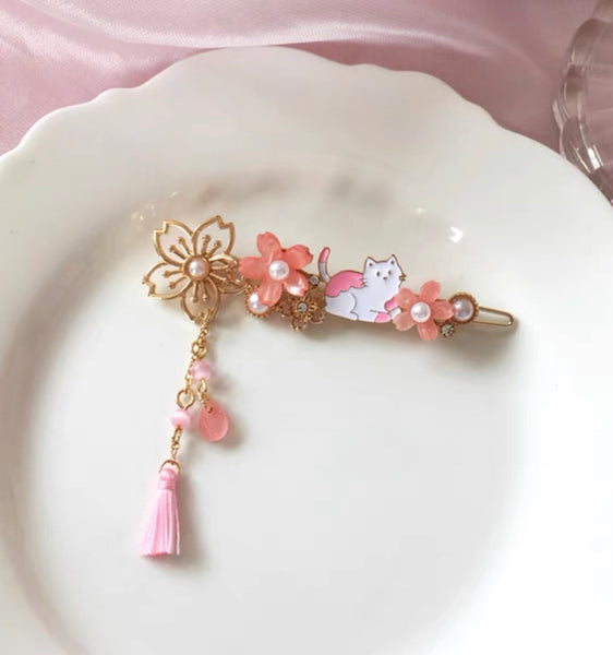 Sakura Cat Hair Clips