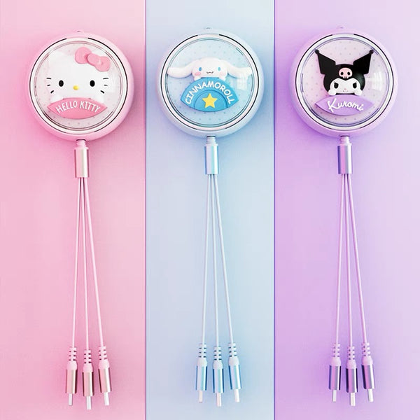 Cute Cartoon Three-In-One Cable