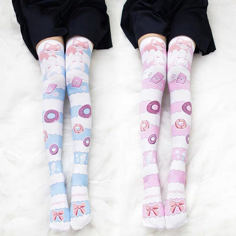 Kawaii Kitty Printed Socks