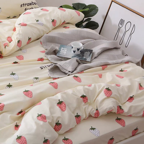 Cute Strawberry Bedding Set