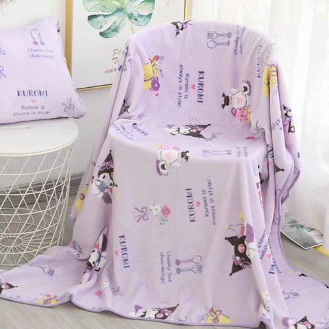 Kawaii Kuromi Blanket & Pillow Case