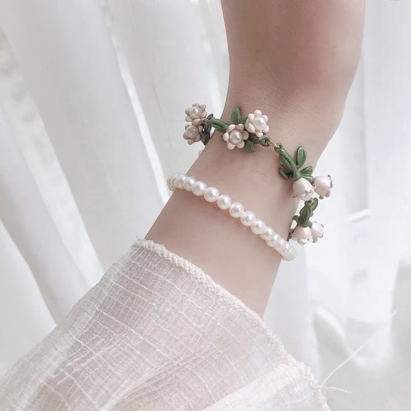 Cute Flowers Necklace & Bracelet & Earrings