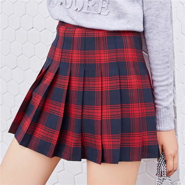 Preppy Style Plaid Skirt