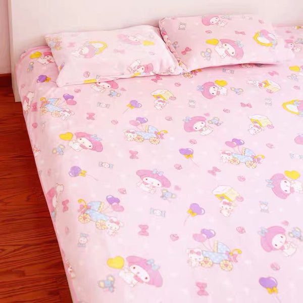 Pink Cartoon Blanket & Pillow Case