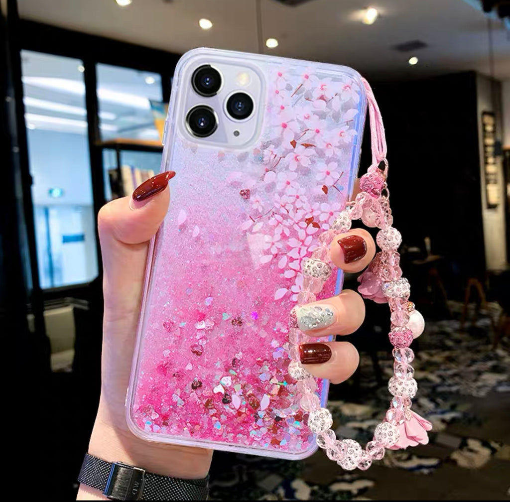 Pretty Sakura Liquid Phone Case for iphone 6/6s/6plus/6splus/7