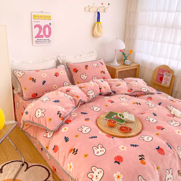 Kawaii Rabbit Bedding Set
