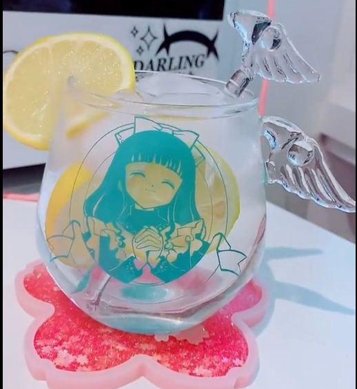 Sakura Glass Milk Cup