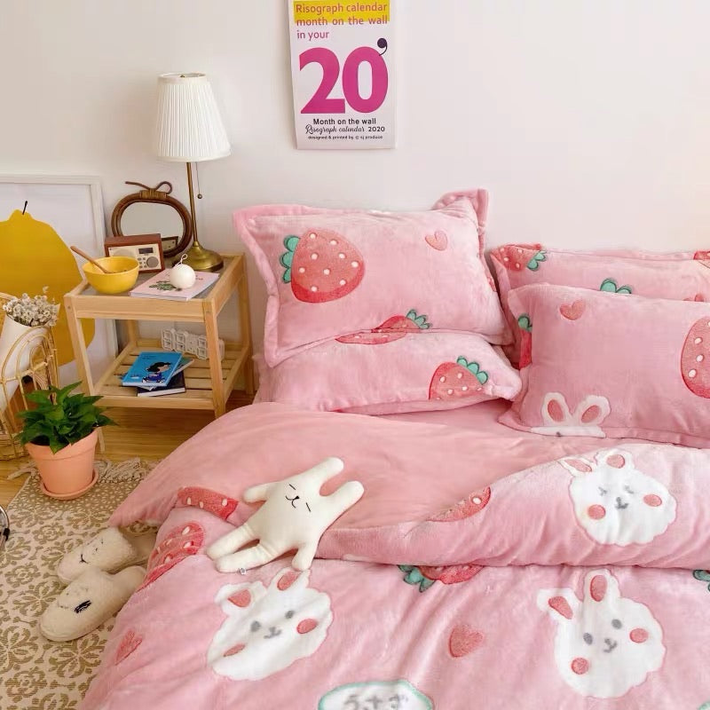 Lucky Bunny Strawberry Bedding Set – ivybycrafts