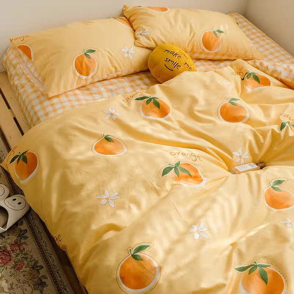 Cute Orange Bedding Set