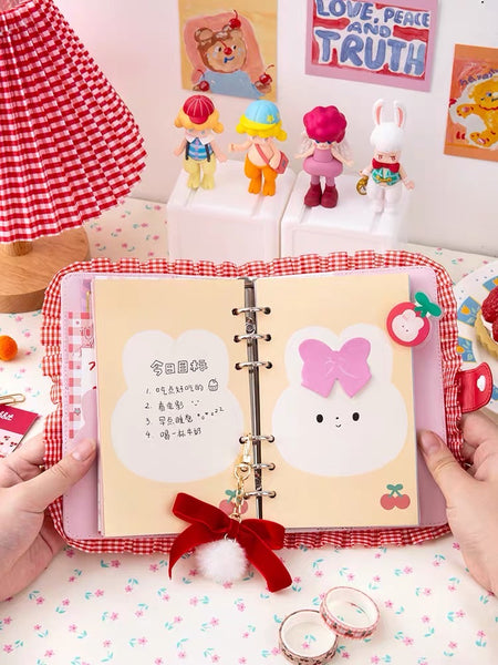 Kawaii Plaid Notebook Set